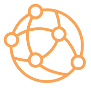 Blue globe with connected dots